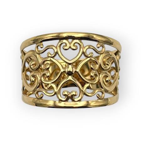 Bague or 750 filigrane coeurs