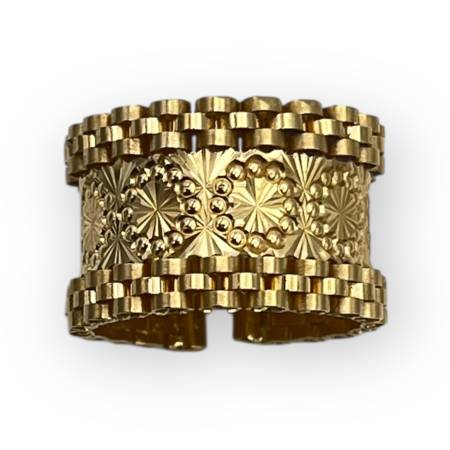 Bague or 750 anneau large à...