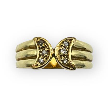 Bague or 750 demi-lunes