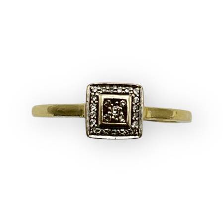 Bague deux ors 750 et carré...
