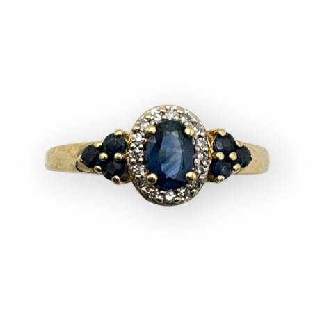 Bague or 750 saphirs et...