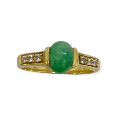 Bague jade et oxydes or 585