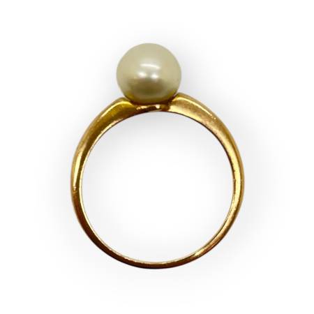 Bague or 375 perle de culture