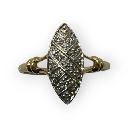 Bague deux ors 750 marquise...