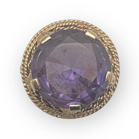 Bague or 585 vintage améthyste