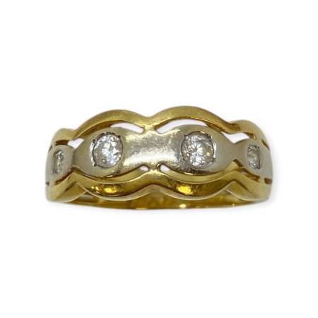 Bague deux ors 750 et...