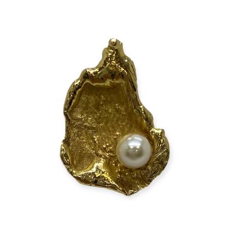 Pendentif huître or 750 et...