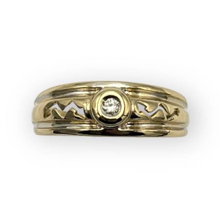 Bague or 750 jonc à motif...