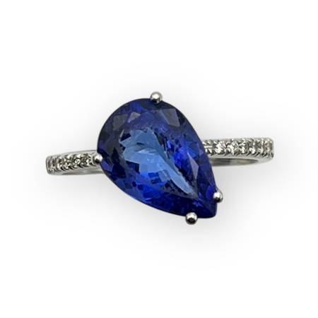 Bague or blanc 750 diamants...