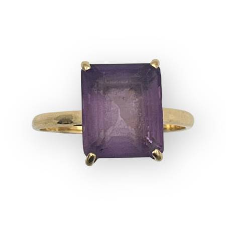 Bague or 750 pierre violette