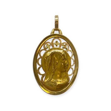 Pendentif vierge Marie or 750