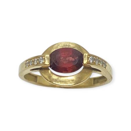 Bague grenat et diamants a...