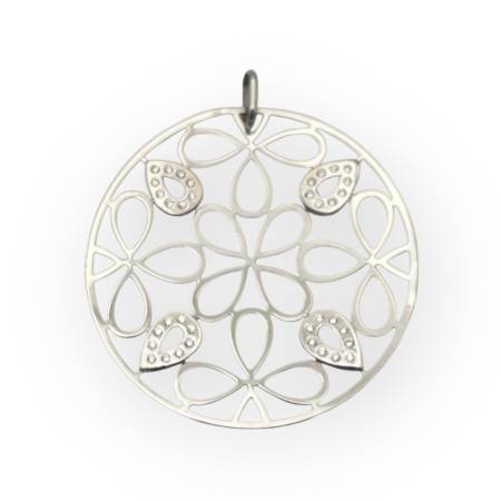 Pendentif cercle fleuri or...
