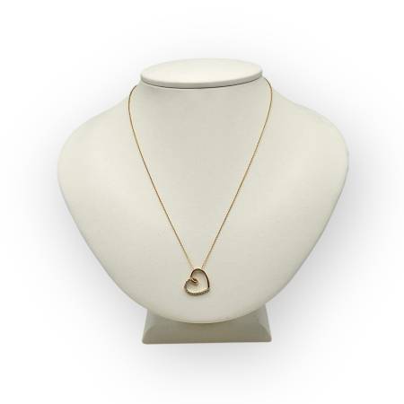 Collier or 750 cœur diamants