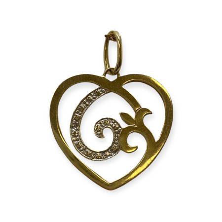 Pendentif coeur or 750 et...