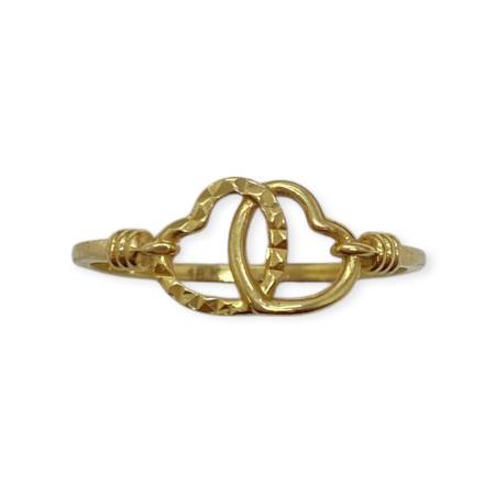 Bague cœurs entrelacés 750