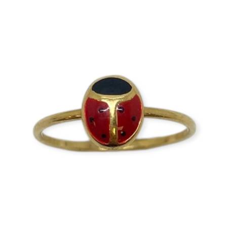 Bague coccinelle or 750