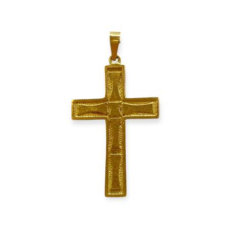 Pendentif croix à motif or 750