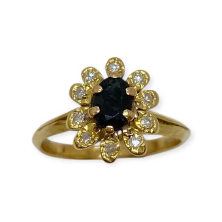 Bague marguerite saphir et...