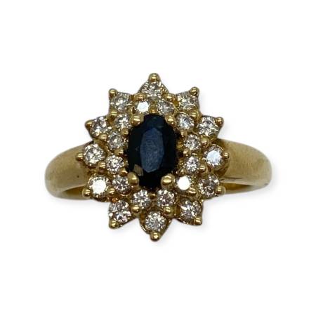 Bague marguerite saphir et...