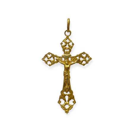 Pendentif croix ajourée en...