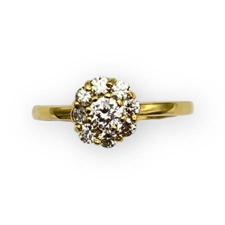 Bague or 750 fleur oxydes...