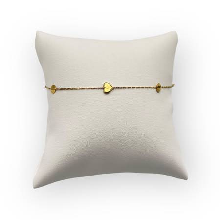 Bracelet enfant or 750 cœurs