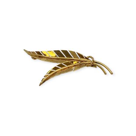 Broche motif feuillage en...