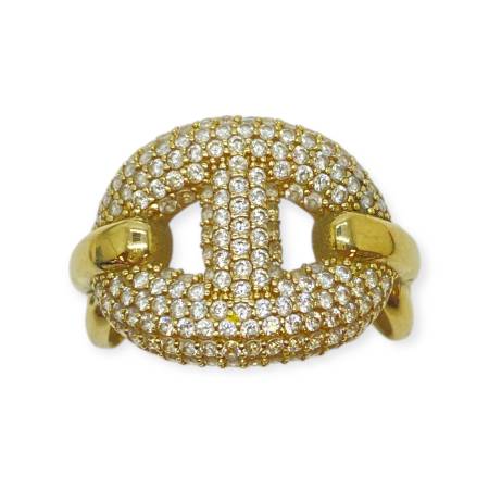 Bague chaîne or 585 avec...