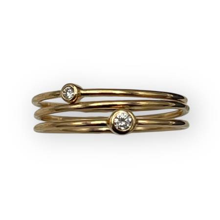 Trio de bagues or rose et...