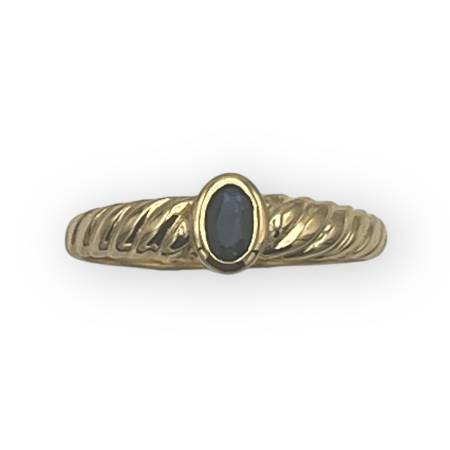 Bague or 750 saphir striée