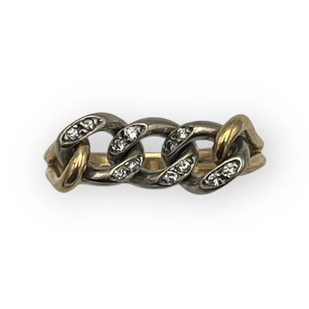 Bague chaîne deux ors 750...