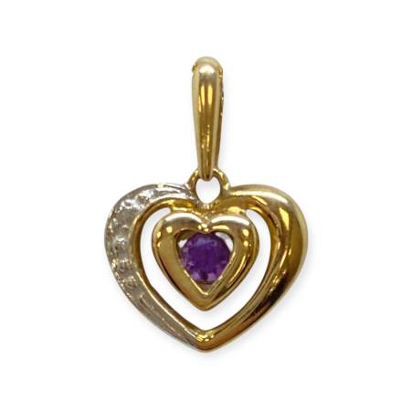 Pendentif cœur deux ors 375