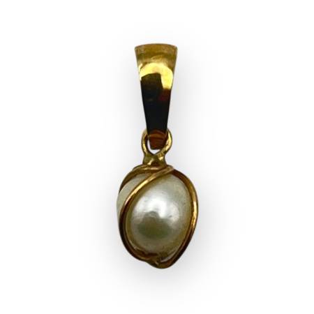 Pendentif or 750 perle