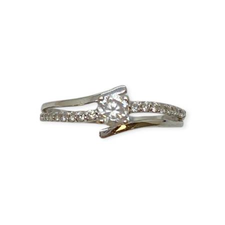 Bague solitaire croisée en...