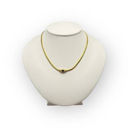 Collier or 750 saphirs et...