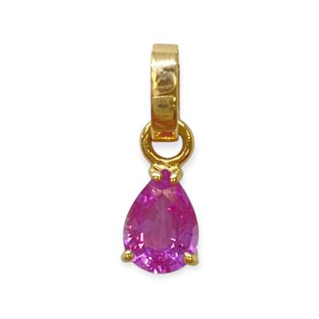 Pendentif pierre rose – Or 750
