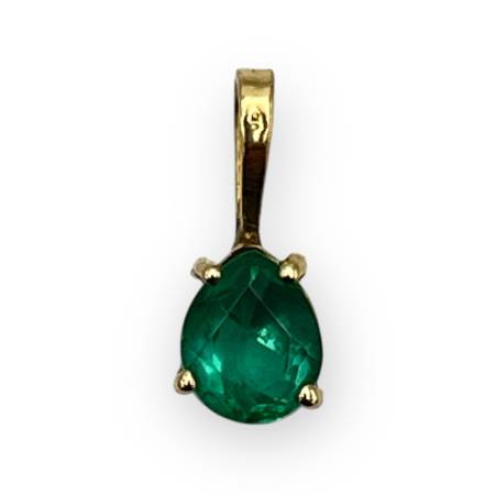 Pendentif or 750 pierre verte
