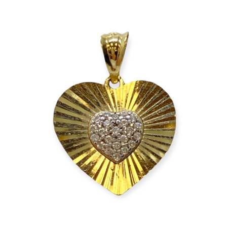 Pendentif cœur rayonnant or...
