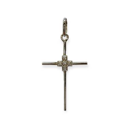 Pendentif croix or blanc...