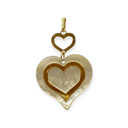 Pendentif double cœur en or...