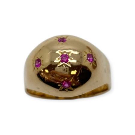 Bague en or 750 aux pierres...