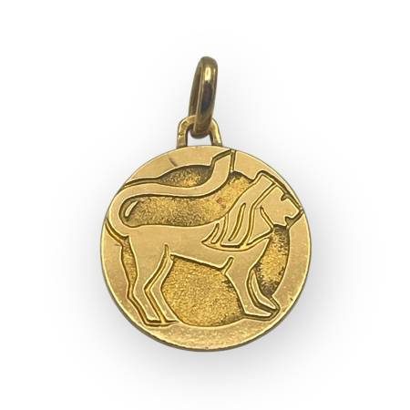 Pendentif or 750 zodiaque Lion