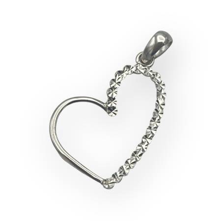 Pendentif or blanc 750  cœur