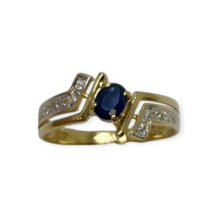 Bague saphir et diamants en...