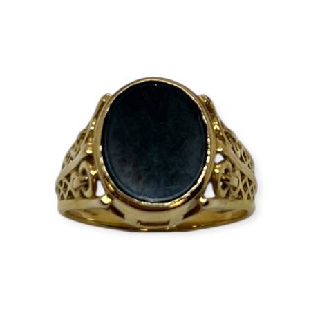 Bague chevalière onyx en or...