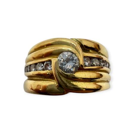 Bague en or 750 et diamants...