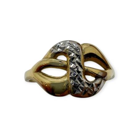 Bague or 585 bicolore –...