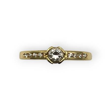 Bague or jaune 750 et oxydes