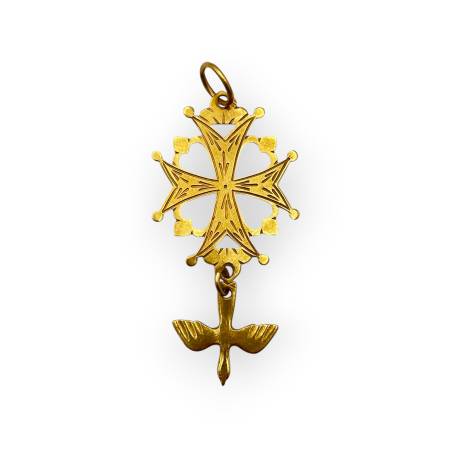Pendentif or 750 croix...